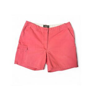 y2K Eddie Bauer Women's Pink Cargo Shorts Size 8 100% Cotton Hiking Outdoor